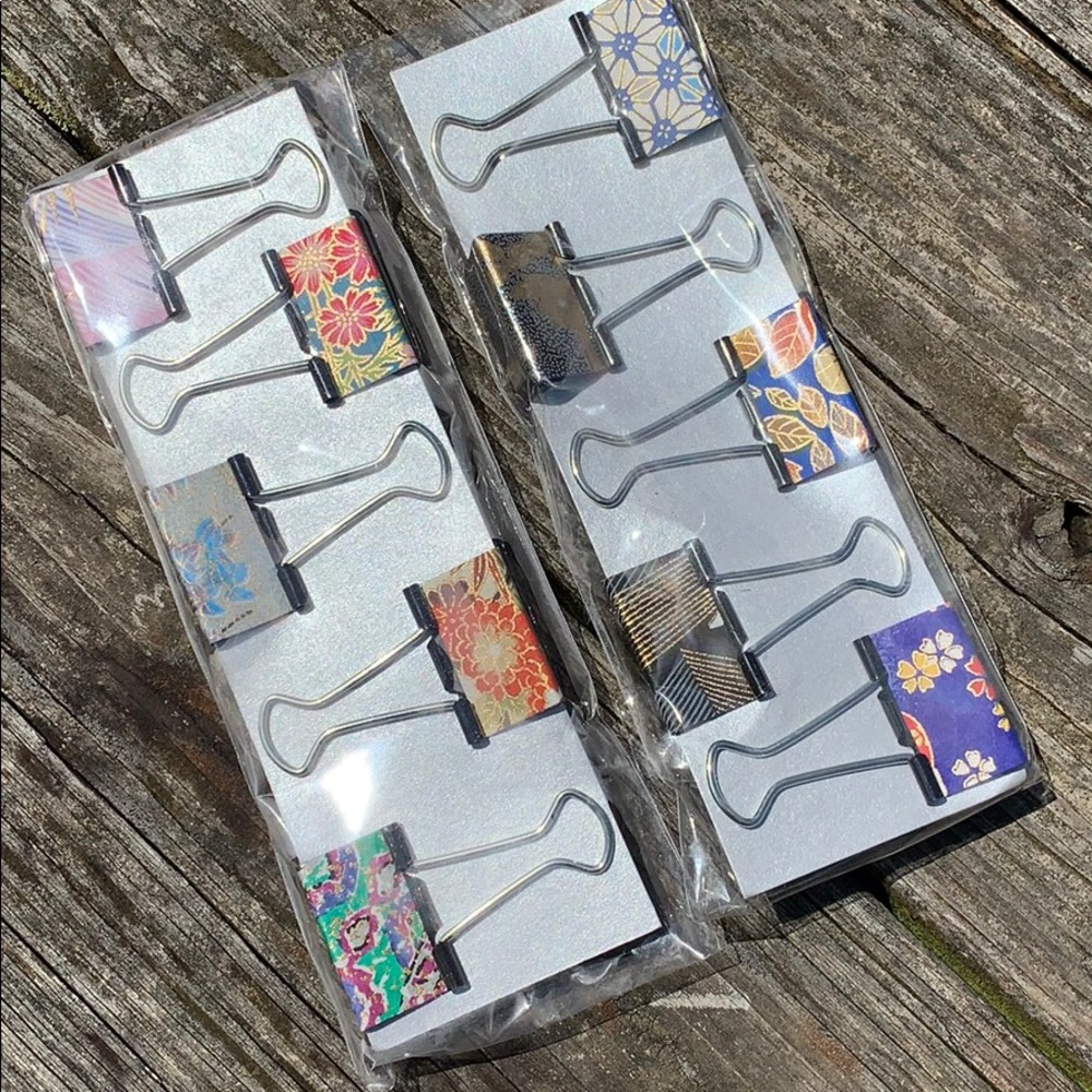 Japanese Washi Paper Binder Clips